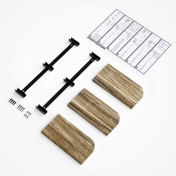 New Rustic Wood Corner Shelf Wall Mount of 3 Tier - Picture 7 of 7